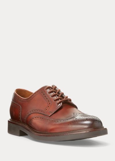 Men's Polo Ralph Lauren Asher Leather Wingtip Shoes | 781634NZT